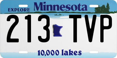 MN license plate 213TVP