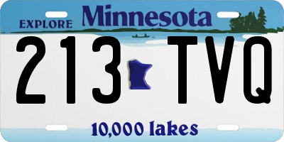 MN license plate 213TVQ