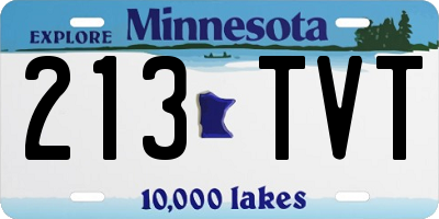 MN license plate 213TVT