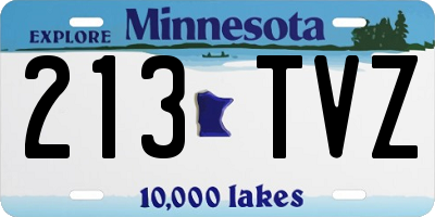 MN license plate 213TVZ