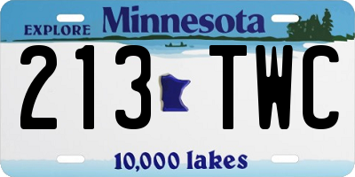 MN license plate 213TWC