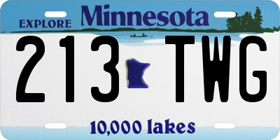 MN license plate 213TWG