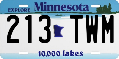 MN license plate 213TWM