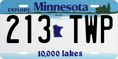 MN license plate 213TWP