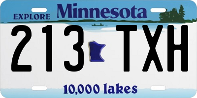 MN license plate 213TXH