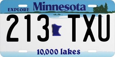 MN license plate 213TXU