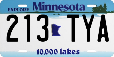 MN license plate 213TYA