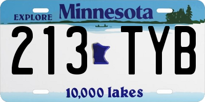 MN license plate 213TYB