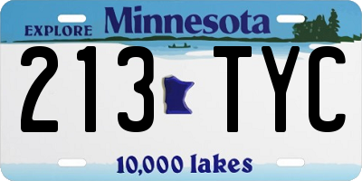 MN license plate 213TYC