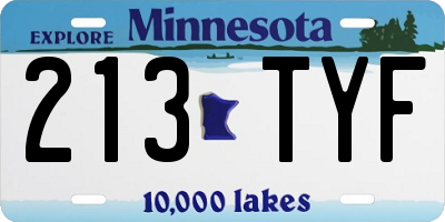 MN license plate 213TYF