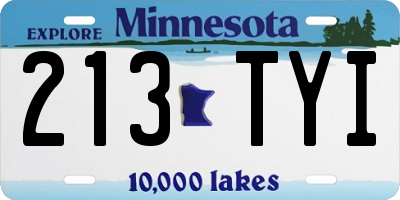 MN license plate 213TYI