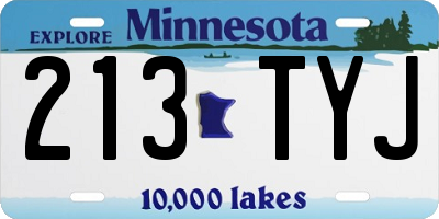 MN license plate 213TYJ