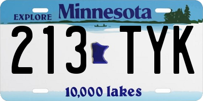 MN license plate 213TYK