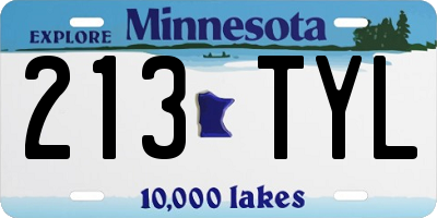MN license plate 213TYL