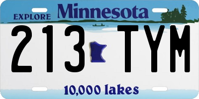 MN license plate 213TYM