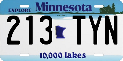 MN license plate 213TYN