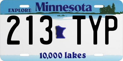 MN license plate 213TYP