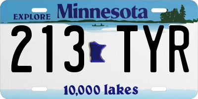 MN license plate 213TYR