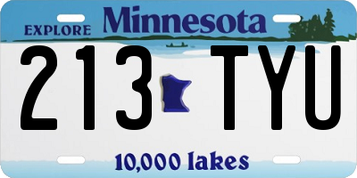 MN license plate 213TYU
