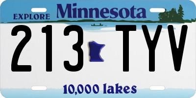 MN license plate 213TYV