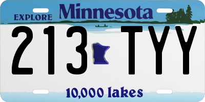 MN license plate 213TYY