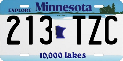 MN license plate 213TZC