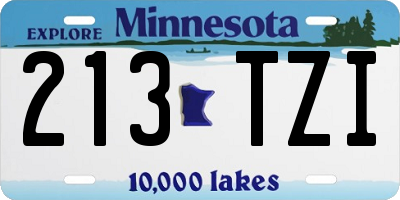 MN license plate 213TZI