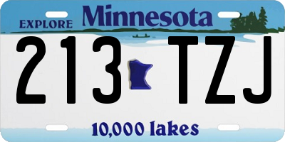 MN license plate 213TZJ
