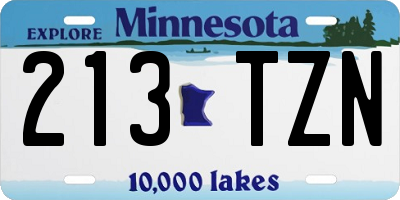 MN license plate 213TZN