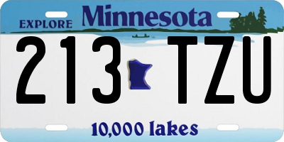 MN license plate 213TZU