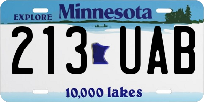 MN license plate 213UAB