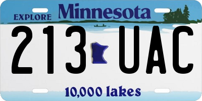 MN license plate 213UAC