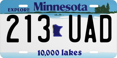 MN license plate 213UAD