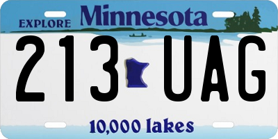 MN license plate 213UAG