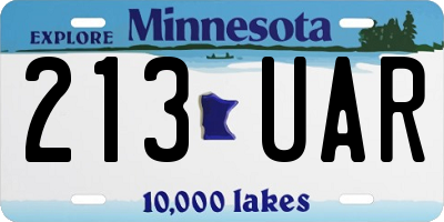 MN license plate 213UAR