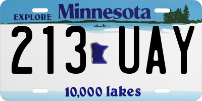 MN license plate 213UAY