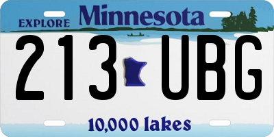 MN license plate 213UBG