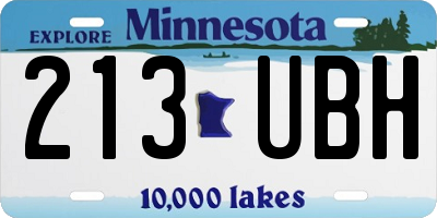 MN license plate 213UBH