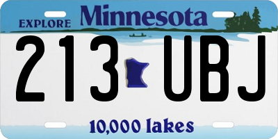 MN license plate 213UBJ