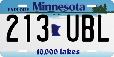 MN license plate 213UBL
