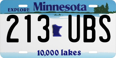 MN license plate 213UBS