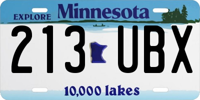 MN license plate 213UBX