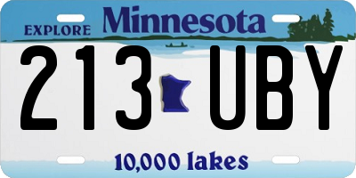 MN license plate 213UBY