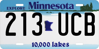 MN license plate 213UCB