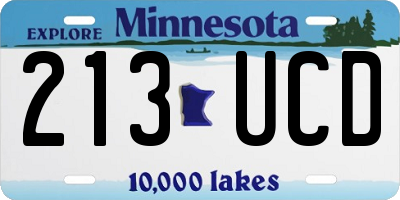 MN license plate 213UCD