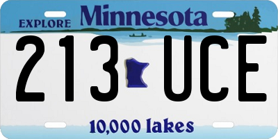MN license plate 213UCE