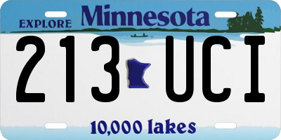 MN license plate 213UCI