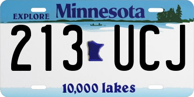 MN license plate 213UCJ