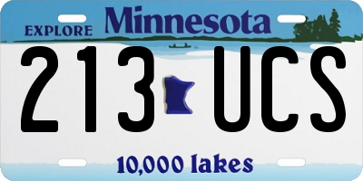 MN license plate 213UCS