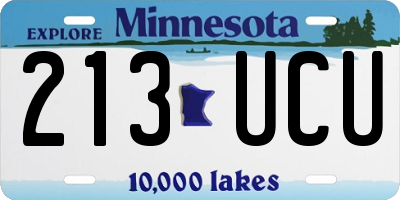 MN license plate 213UCU